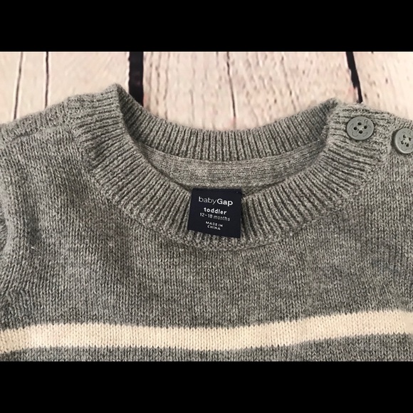 COPY - Baby Gap sz 12-18 mo gray & white stripe s… - Picture 2 of 3